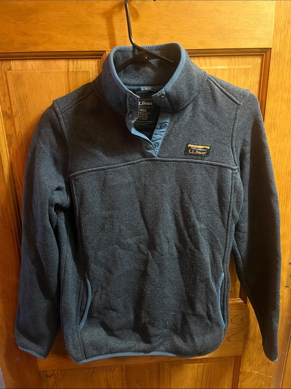 L.L. Bean Dark Navy Snap-Front Fleece Pullover